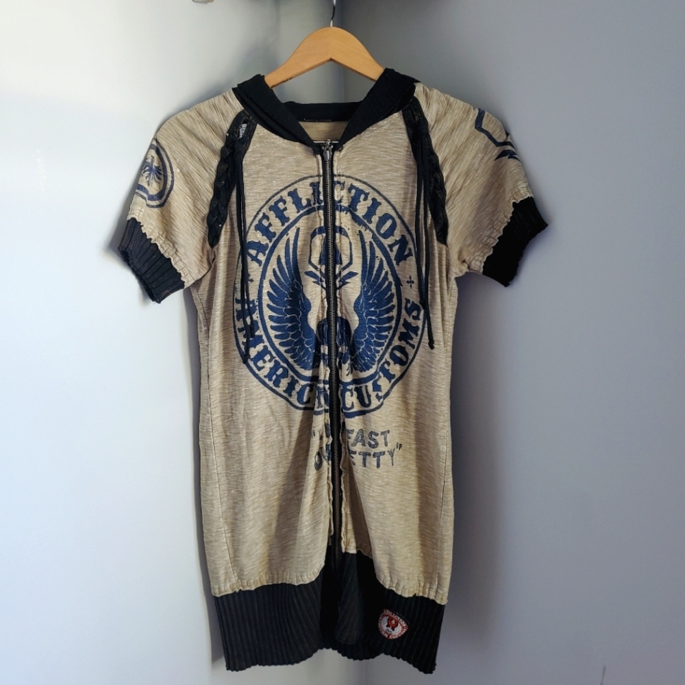 Affliction American Customs Long  Hooded Vest.